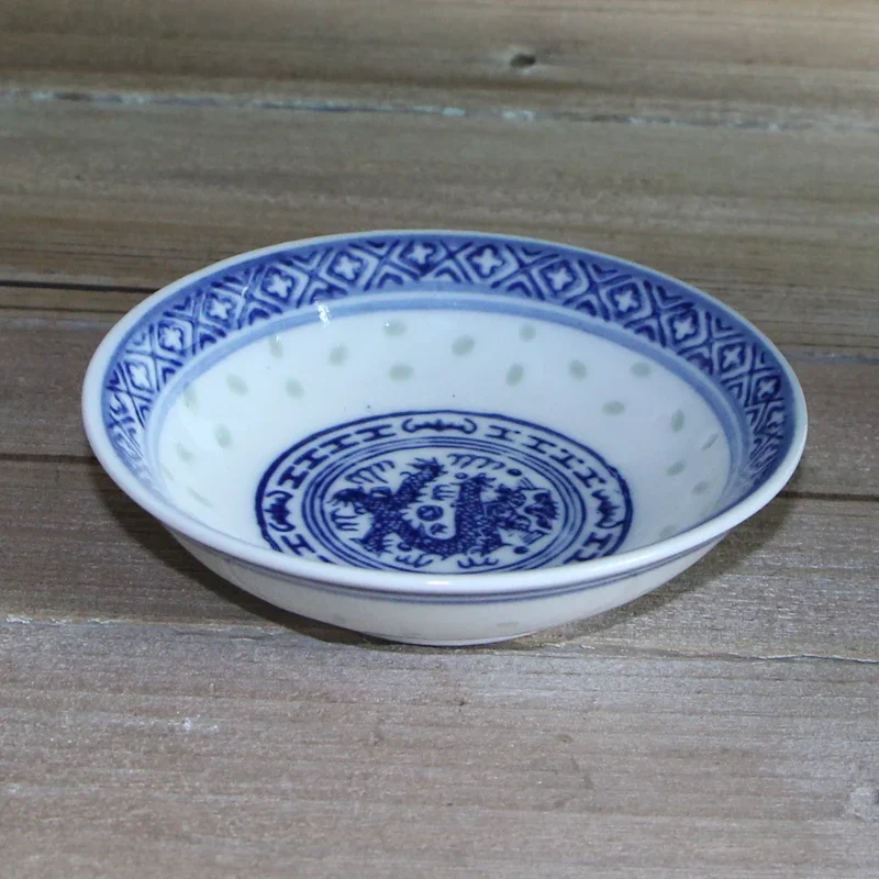 Jingdezhen Blue and White Porcelain Ceramic Ramen Bowl Dinner Plate Vintage Chinese Underglaze Tableware Kitchen Accessories