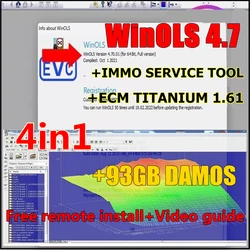 2024 NEW Winols 4.7 VMware with 93GB Winols Damos Pack+Ecm Titanium 1.61+Immo Service tool 1.2+Damos and learning+Video Guide