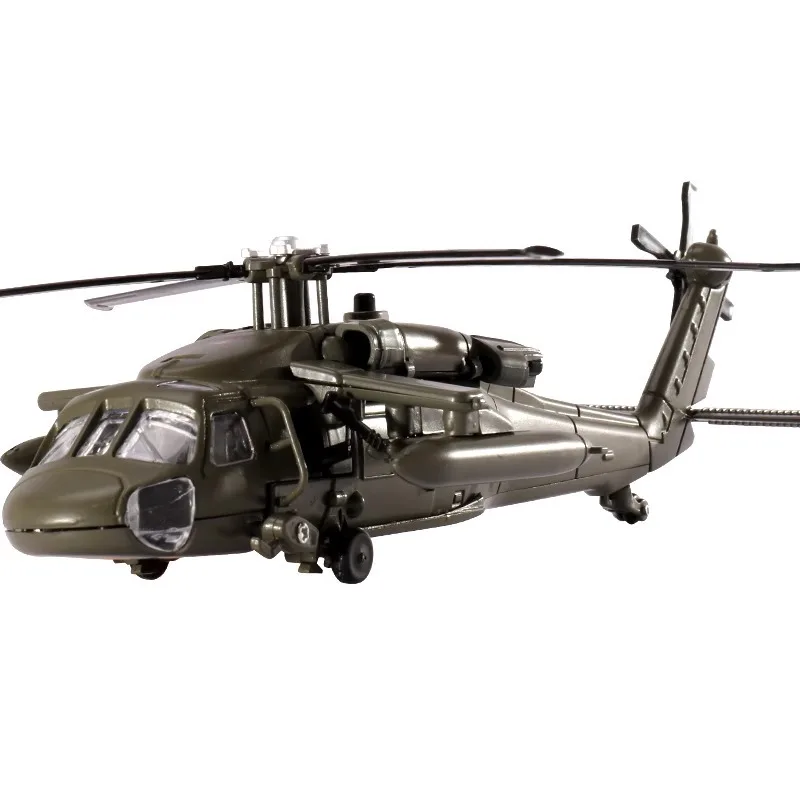 Black Hawk Armed Helicopter ﻿and Apache armed helicopter model acoustooptic military aircraft model Toy Ornament Gift FJ10