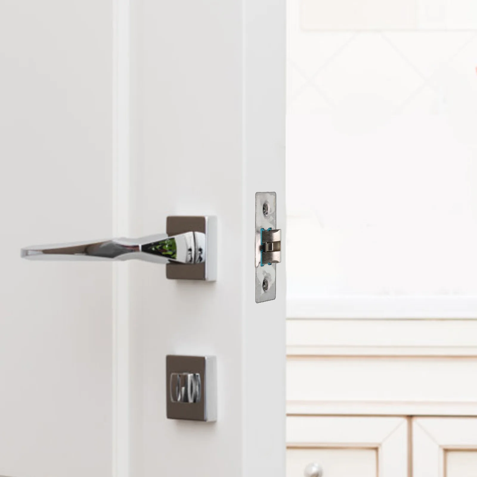 Zinc Alloy Tubular Mortice Latch Designed for Internal Doors Forked Tongue and Sprung Catch Reversible for Left or Right Hand
