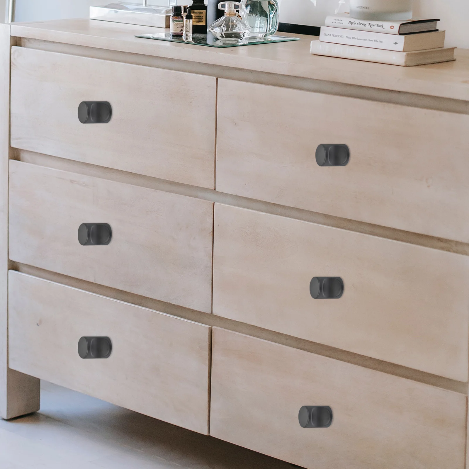 

12Pcs Single Hole Furniture Handle Stylish Design Sturdy Wardrobe Pulls Comfortable Touch Replacement Door Wardrobe Handles