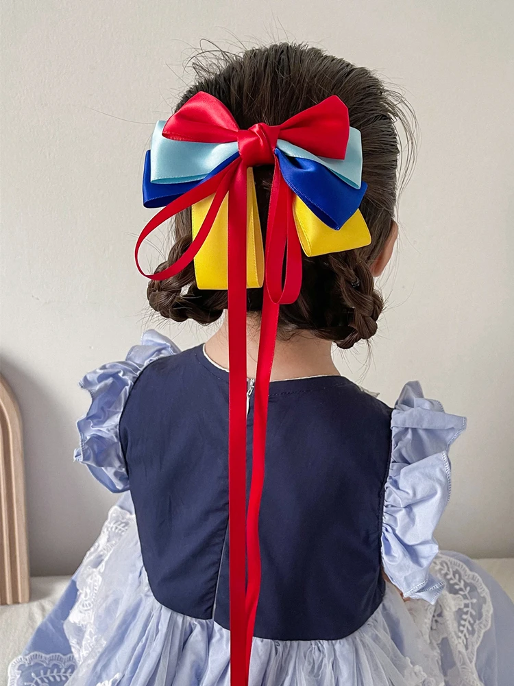 Korean version of the new Snow White Hairpin Super Fairy Girl Bow Ribbon Hairpin Hairpin Exquisite Clip