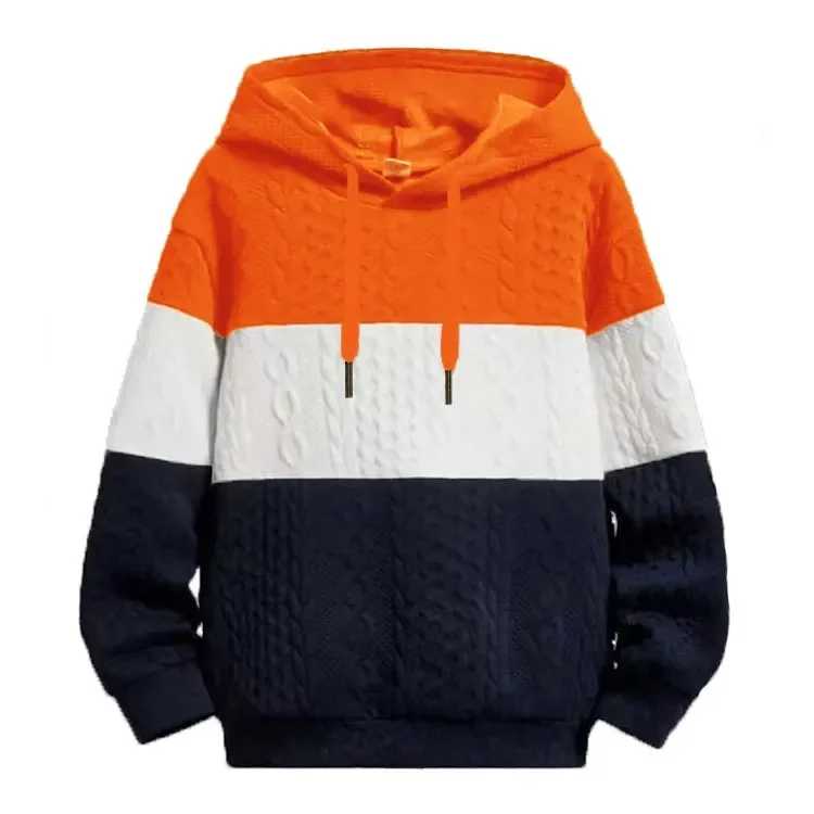 European and American Men's Simple, Loose - Fitting, Casual Hooded Knitted Sweatshirts for Autumn and Winter.