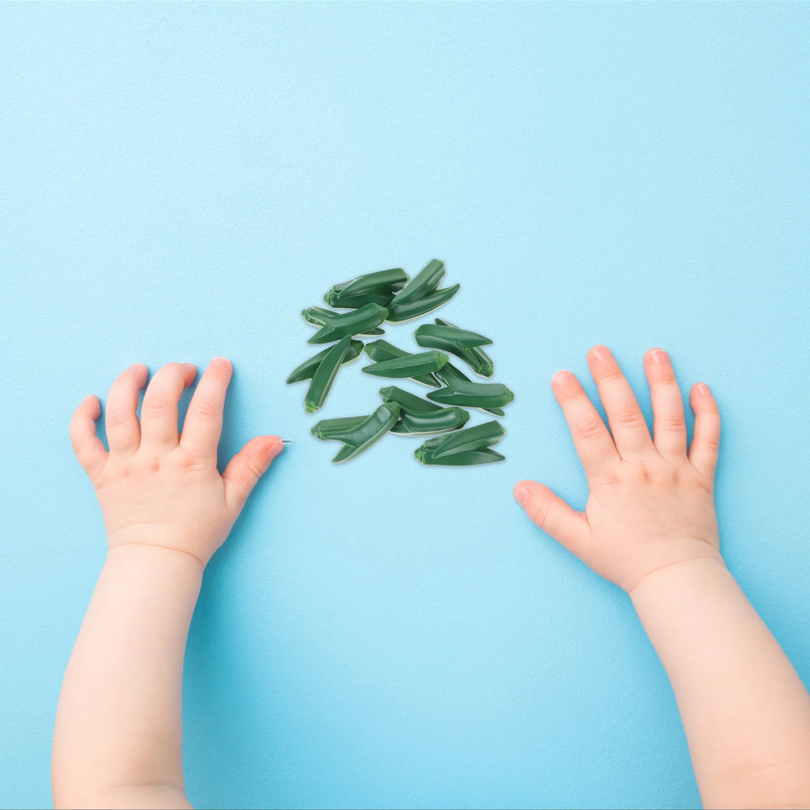 10 قطعة البامية المصغرة واقعية الراتنج الخضروات الصغيرة اكسسوارات دمية المطبخ الديكور التظاهر الغذاء مصغرة سوبر ماركت #5