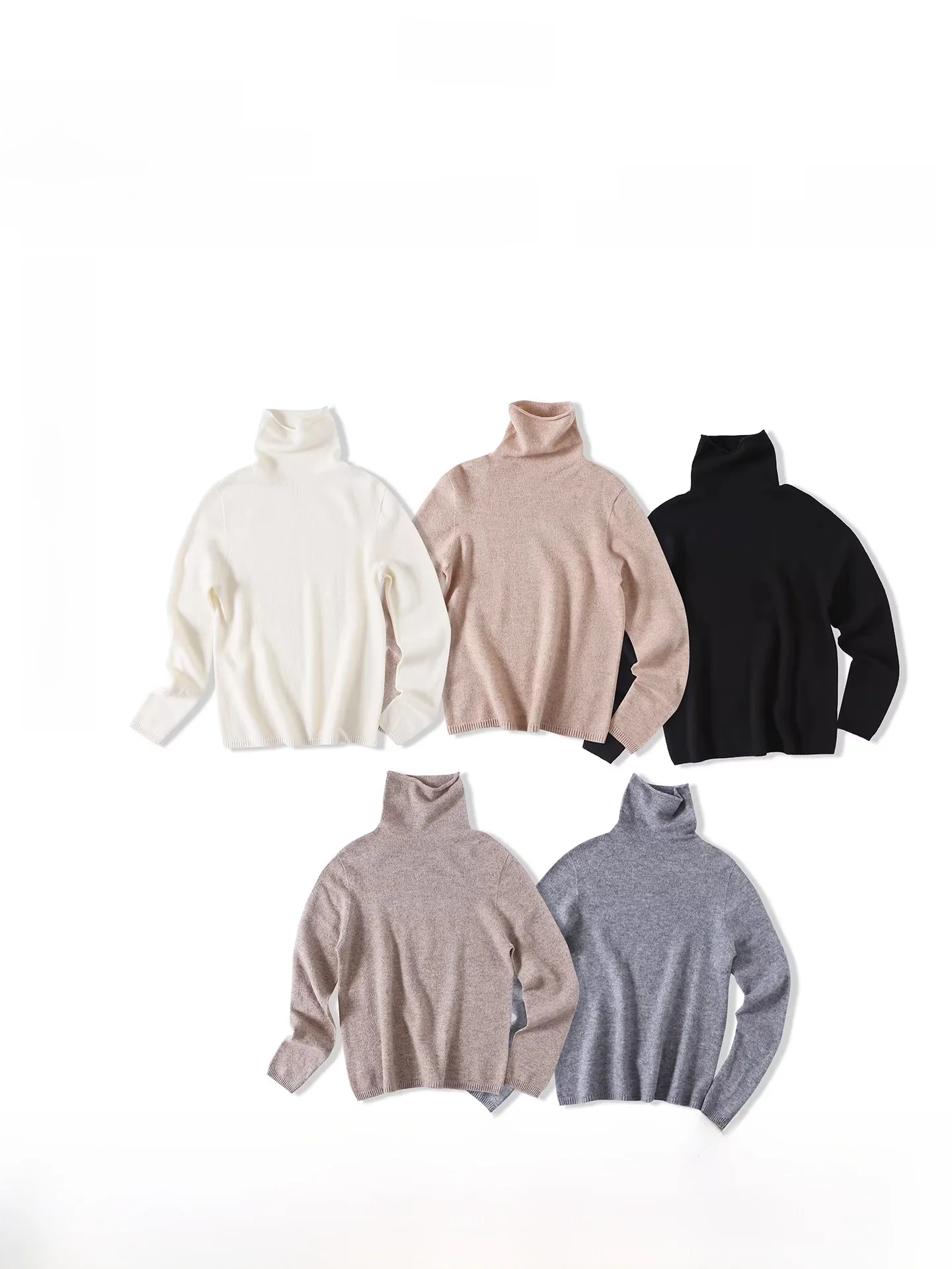 

Fano Korean Sle Lazy Feeling 00% Wool High Ne Knitted Base irt Women Winter Warm Long Sve Casual Loose Fit Top