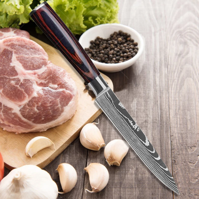 Professional Kitchen Knives Stainless Steel Knife Fruit Peeling Meat Cleaver Knife Boning Knife Paring Cooking Knives