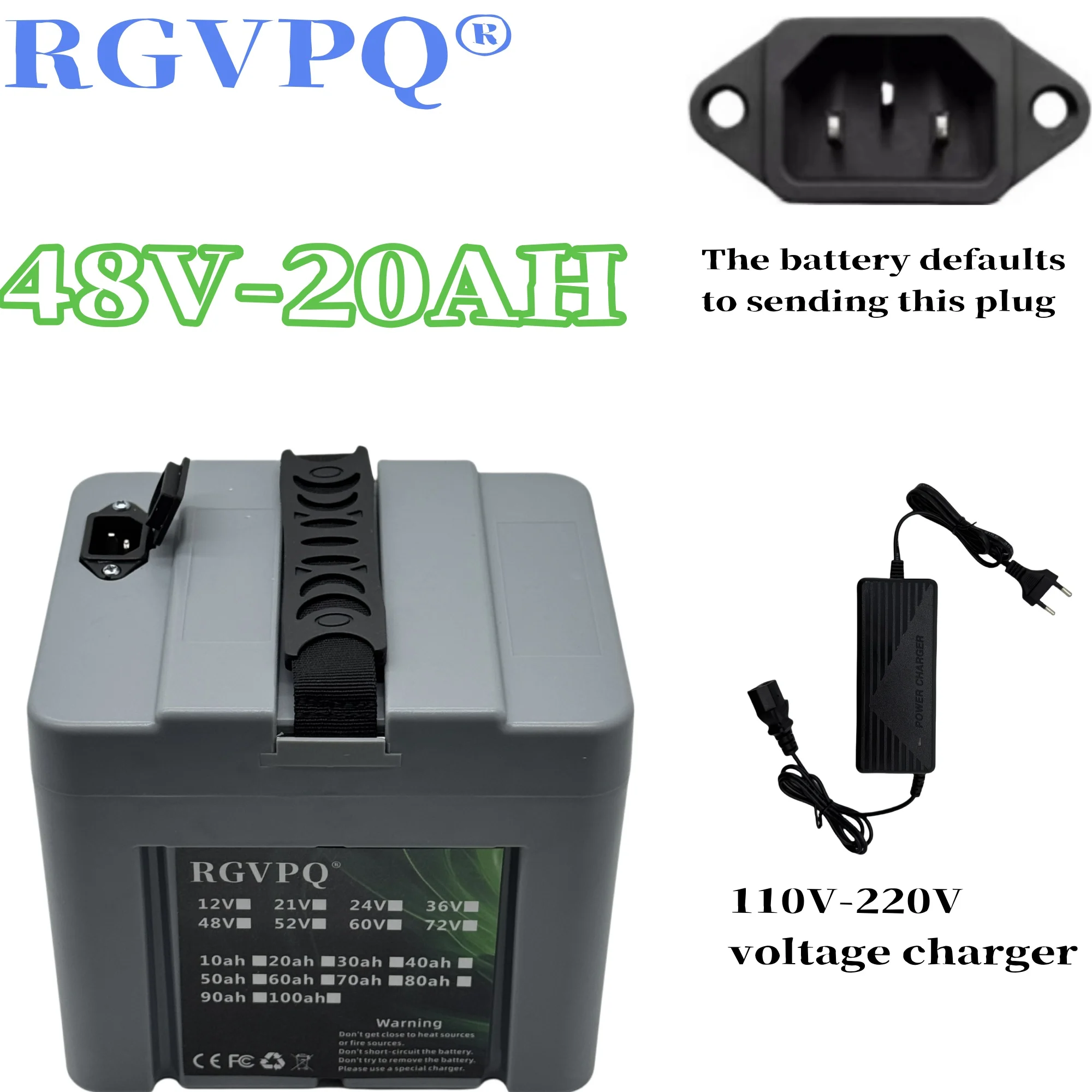 

Air fast transportation，48V60AH，Full capacity，New 18650 lithium battery，Suitable for motors under 3000W