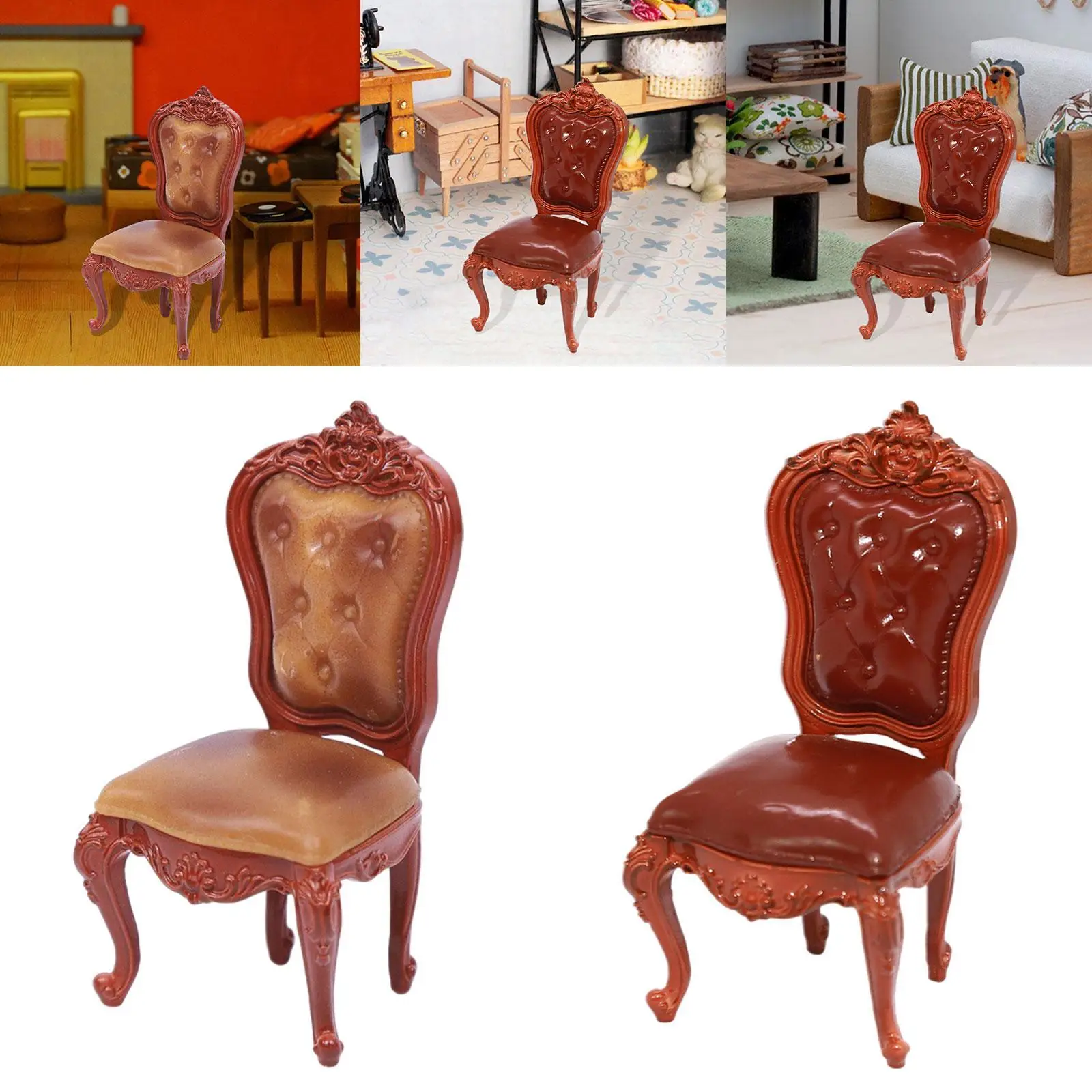 1:12 كرسي عالي الظهر مجموعات الديوراما الحرفية كرسي صغير لتقوم بها بنفسك المعمارية