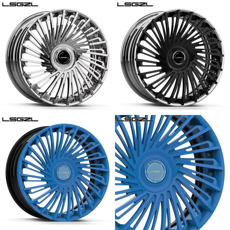 i Alloy Forged Chrome Black Spoke Wire Wheel 19 20 21 22 24 26 Inch Alloy Wheels Rims 5*120 5x114.3 6x139.7 for Urus Gtr