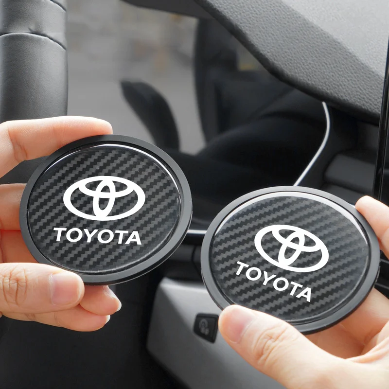 2pcs Car Coaster Water Cup Bottle Holder Anti-slip Pad Mat Silica Gel Waterproof For Toyota Corolla Camry Hilux Rav4 Accessories
