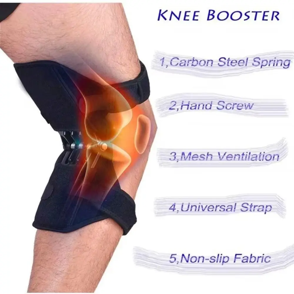 1/2PCS Rebound Spring Knee Protection Boosters Breathable Fixed Booster Support Knee Pads Non-Slip Knee Sleeve Sports
