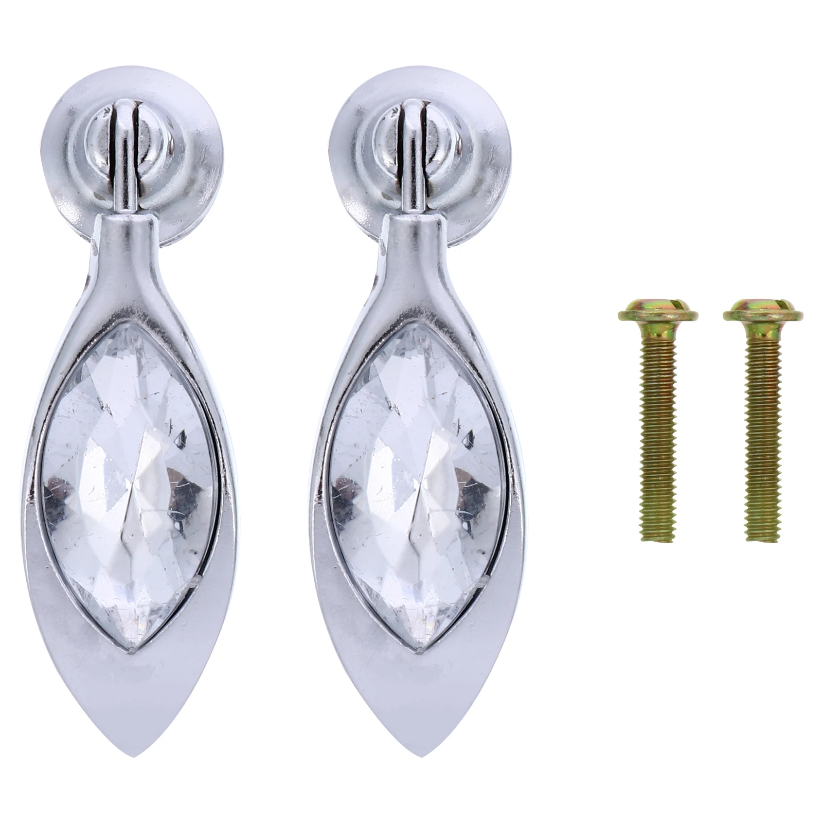 

2 Pcs Crystal Zinc Alloy Handle Office Retro Decor Gold Kitchen Cabinet Handles