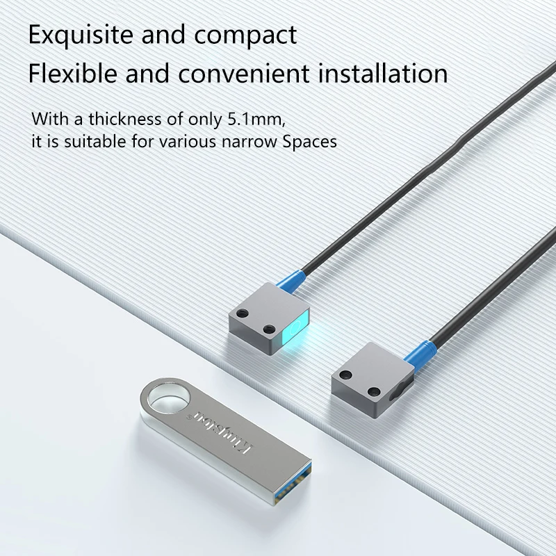 PioneerDetect Sensor The Q14 tiny square laser diffuse reflection photoelectric switch sensor emits visible light to the sensor