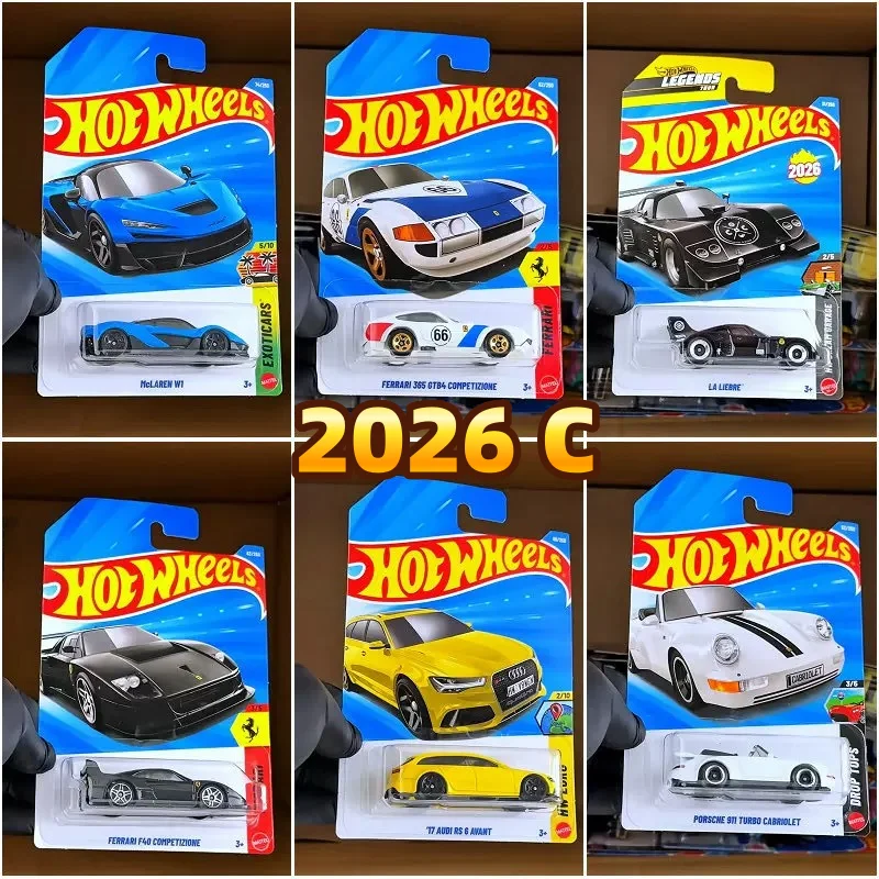 Hot Wheels 2026 C Caso Escala 1:64 Ferrari F40 Porsche 911 Mazda Rx-7 Liga Die-Cast Veículo Modelo Carros Coletar Brinquedo de Presente de Festival