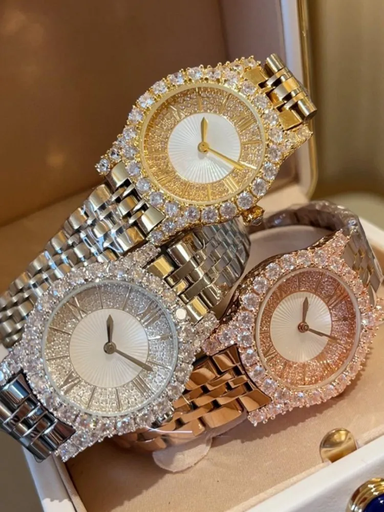 Top Quality Women Shiny Diamonds Quartz Watch Elegant Ladies Office Work Wristwatch Birthday Party Jewelry Accessory New Watches