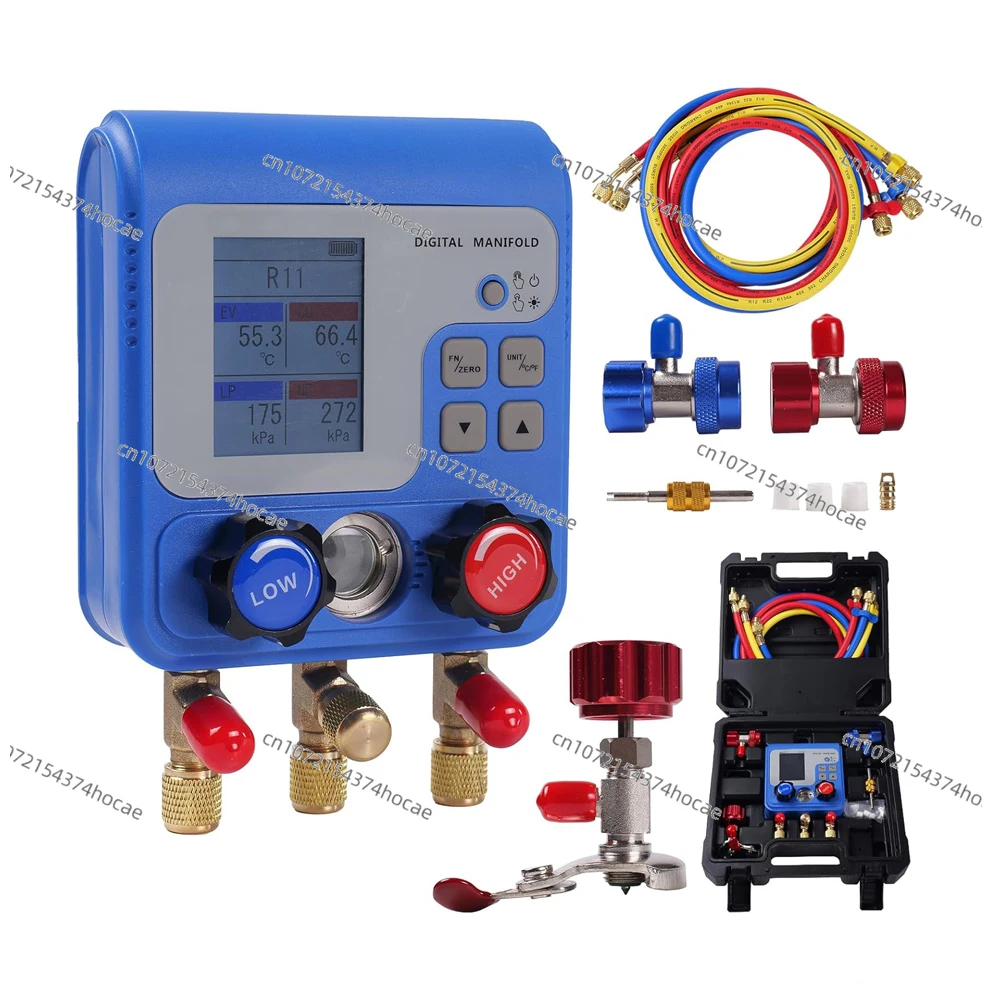 

Digital Manifold Meter Set HVAC Pressure and Airtightness Test Meter Refrigerant AC Meter with 3 Hoses for 92 Refrigerants