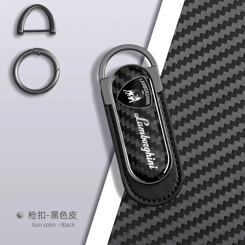Llavero de Cuero con Textura de Fibra de Carbono para Lamborghini LP570 LP610 Urus LP700 LP770 Gallardo Aventador, Accesorios