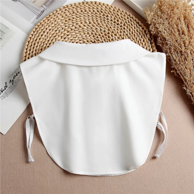 한국식 스웨터 가짜 칼라 장식 여성용 멀티 레이어 셔츠 가을 겨울 탈부착 가능한 칼라 넥웨어 타이 탈착식 칼라