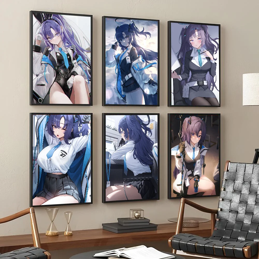 Blue Archive Hayase Yuuka Anime Game Posters Stickers Living Room Bedroom Entrance Cafe Wall Art Decoration Painting Room Home