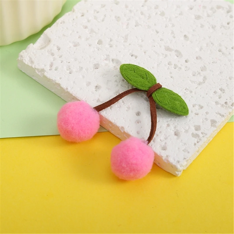 Soft Cherries Applique Set 20 Pack Felt Trim String Decors for Sweater Accent, Hair Clip Craft, Gift Wrap and DIY Use Daily Y08E