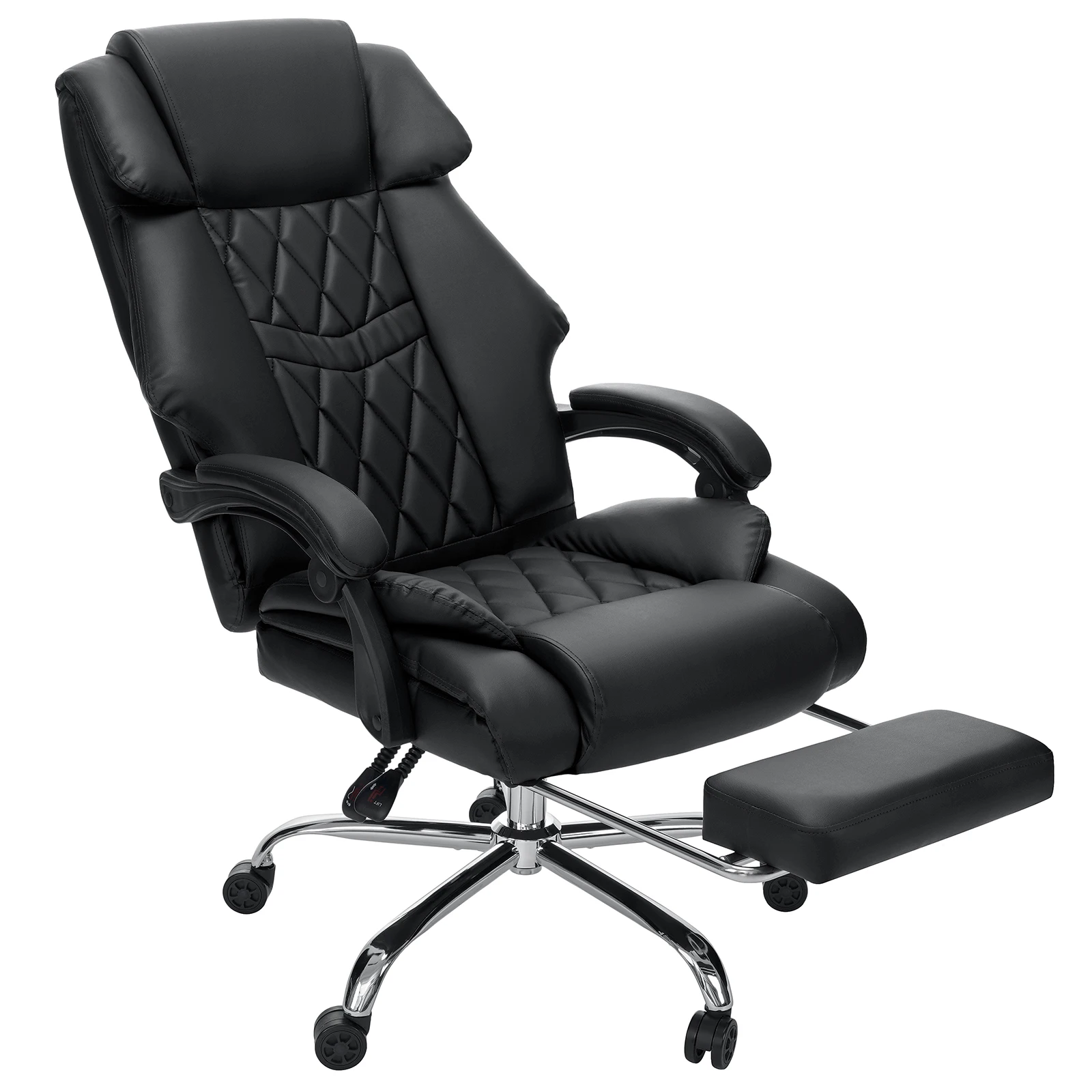 Large Size Stylish Office Chair Ergonomic with Whees Footrest Spring Cushion Height Armrests Adjustable Computer Gaming Chair