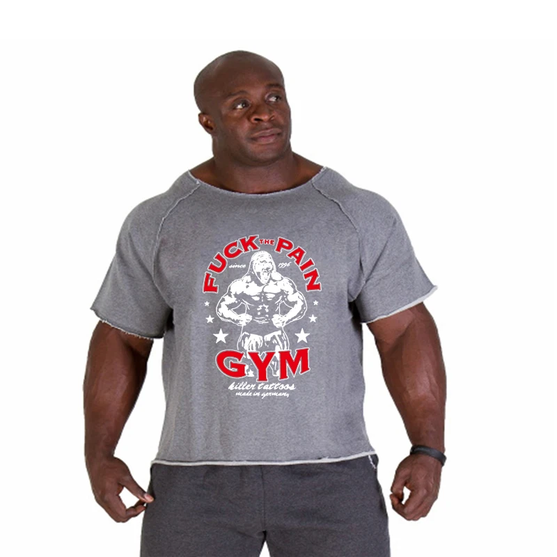 Men Oversize T-shirts Gym Fitness Clothing Mens No Pain No Gain T Shirt For Male Bodybuilding Tshirts Loose Breathable Clothes view 3