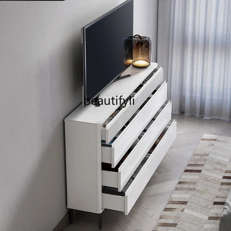 

Bedroom TV cabinet high ultra-thin 25cm modern master bedroom bedside storage locker integrated narrow chest cabinet