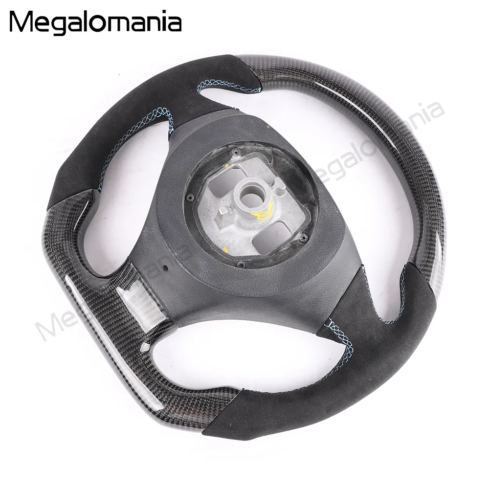 Roda kemudi Led serat karbon asli 100% cocok untuk BWM 5 Series E60 E61 M5