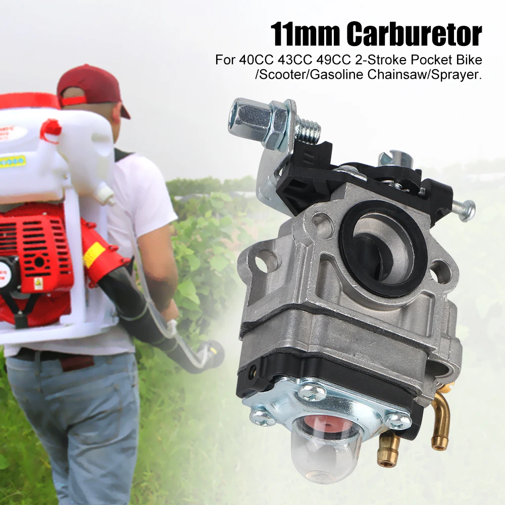 For 40CC 43CC 49CC 2-Stroke Pocket Bike Scooter 11mm Carburetor Scooter Brushcutter Carburetor Carb For Trimmer Cutter Chainsaw