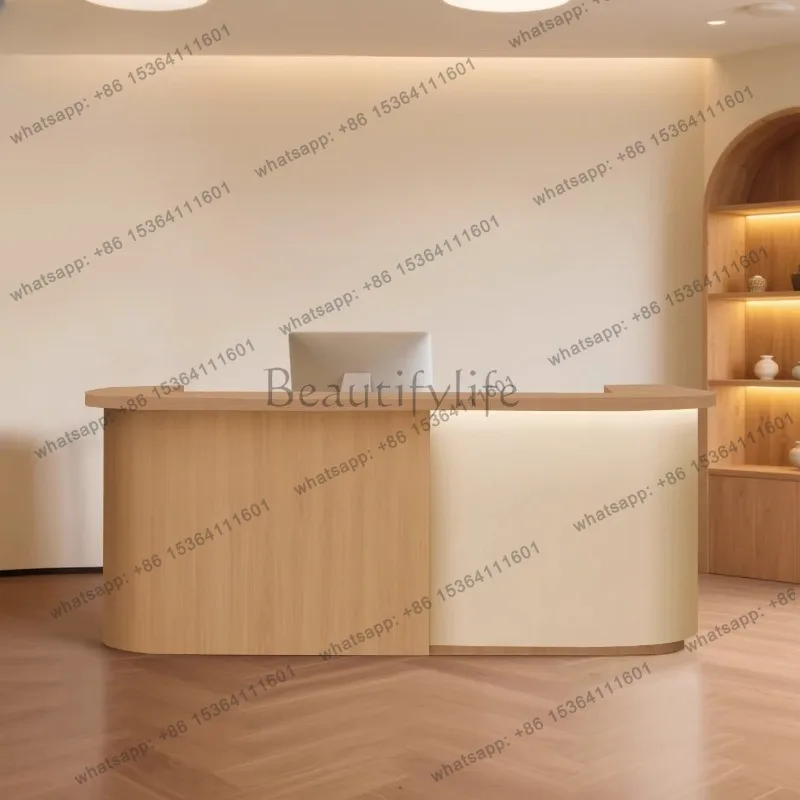 XX.European Minimalist Reception Desks Aesthetic Design Luxury Unique Reception Desks Simple Company Mostrador Commercial Furnit