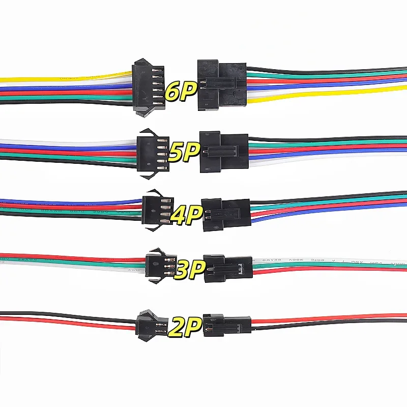 5/10Pair SM JST LED Connector Cable 2/3/4/5/6 Pin Plug Socket Male Female Wire Connector for RGB RGBW LED Strip Light Adapter
