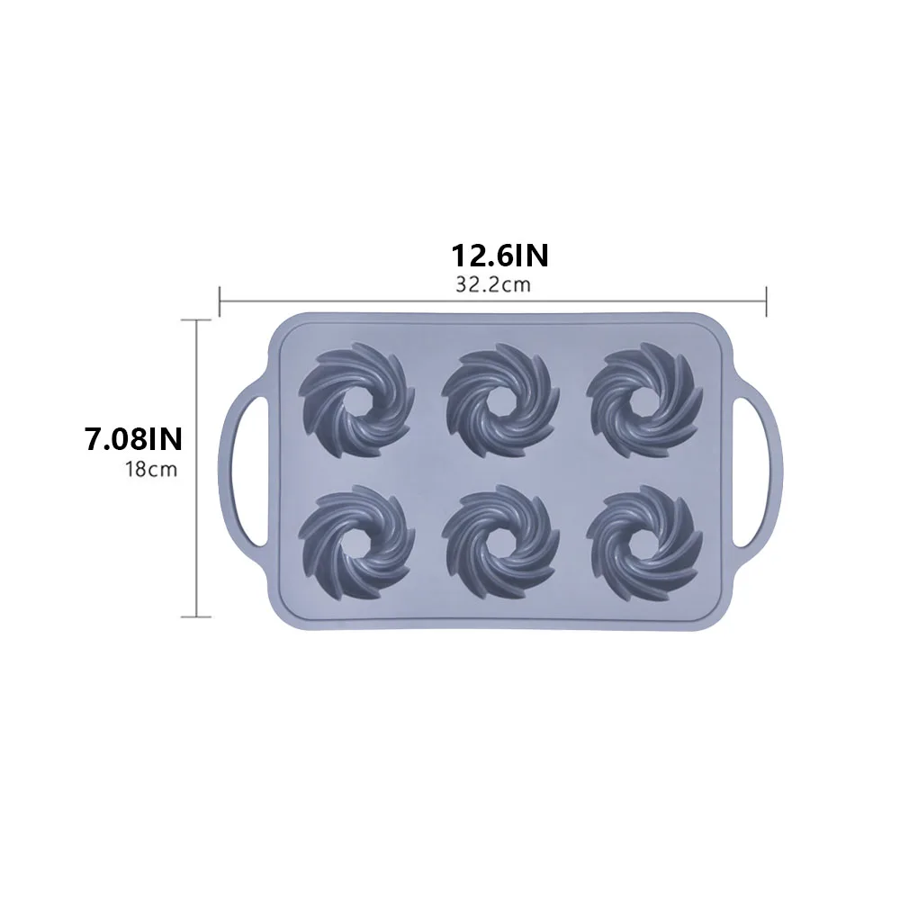 Molde de silicona de 6 rejillas, herramientas para hornear pasteles en el desierto y Chocolate, dispensador de moldes para magdalenas y fondant para postres y repostería, color rosa