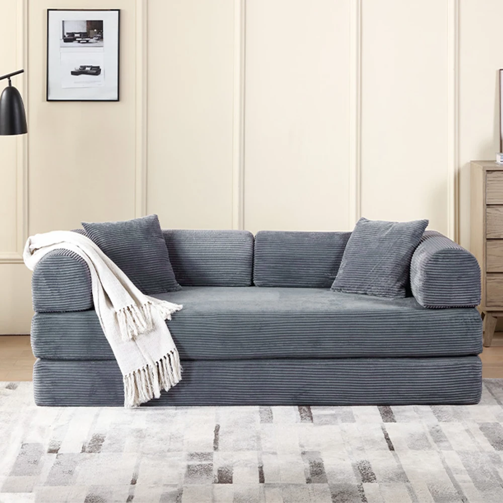 80-Inch Folding Convertible Sofa Bed, Fixed Shape Frame, Frameless Double Sofa Suitable for Small Spaces, Living Rooms, and Bedrooms - view 7