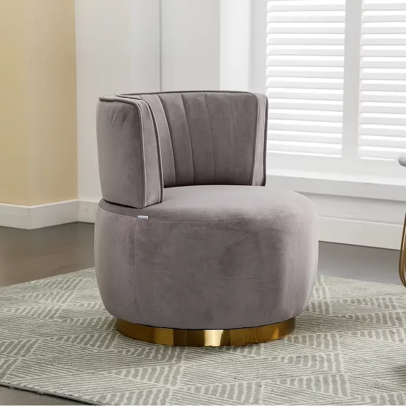 #360 Degree Swivel Cuddle Barrel Sofa Chairs, Round Armchairs with Wide Upholstered