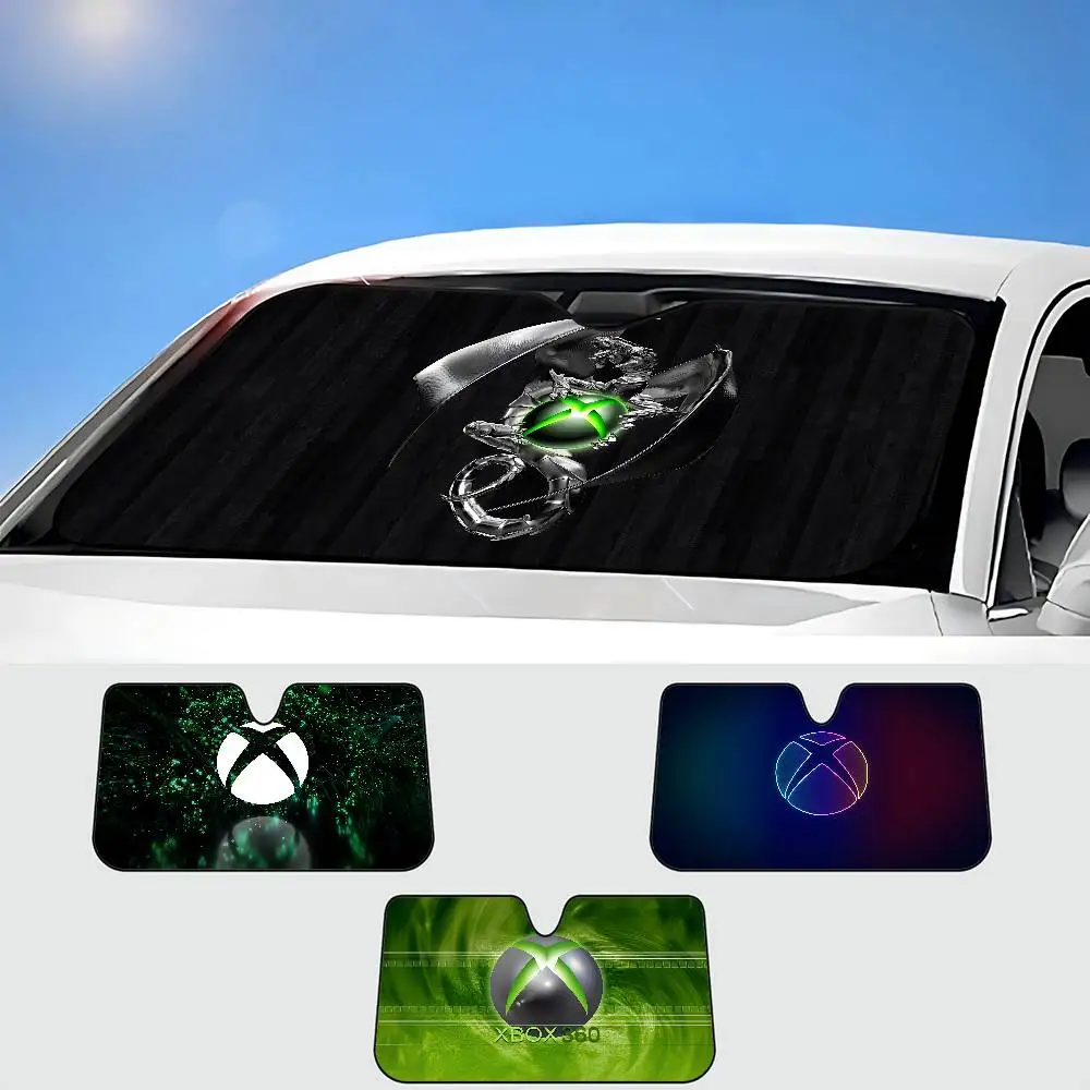 X-Xbox Gamer Logo زجاج سيارة مضحك الشمس الظل طوي الأشعة فوق البنفسجية الشمس قناع حامي ظلة للنافذة الأمامية