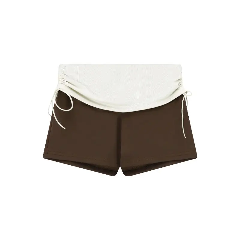 Summer and Autumn Street Drawstring String Bead Tassel Irregular Tight Fitting Hip Cuff Low Waist Casual Shorts for Women