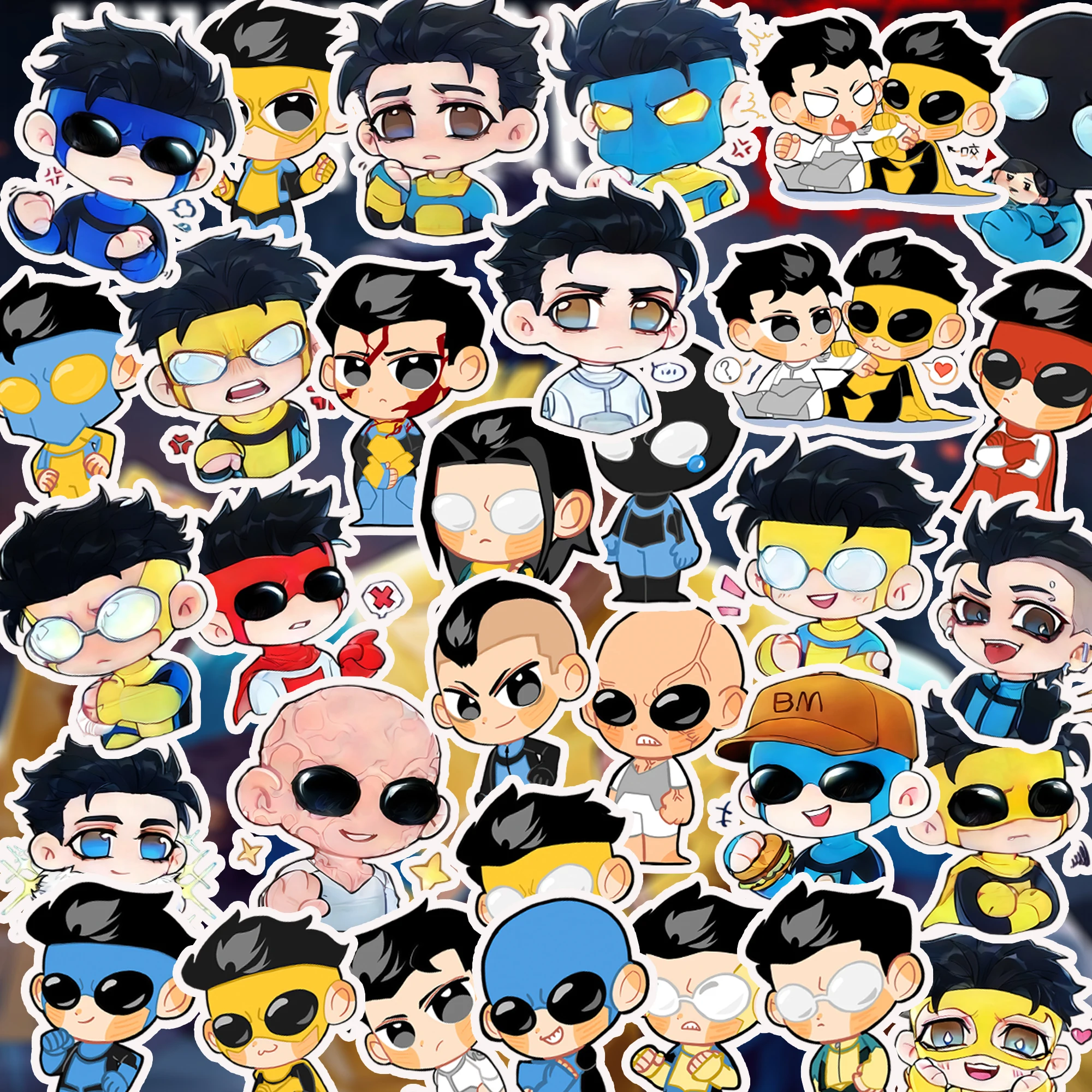 32 Pegatinas de Invincible Young Hero, Pegatinas de Dibujos Animados de Mark Grayson para Vasos, Papelería, Decoración DIY