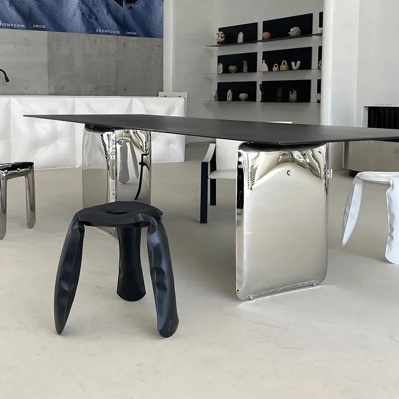 Centerpiece Unique Luxury Table Kitchen Metal Italian Modern Dining Table Restaurant Black Design Mesas De Jantar Furniture