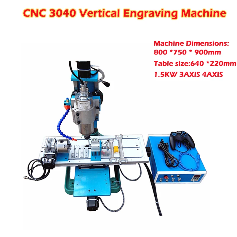 

Industrial CNC 3040L Router Milling Machine 3/4 Axis Wood CNC Vertical Engraving Linear Guide Rail 1500W Can Upgrade 5axis