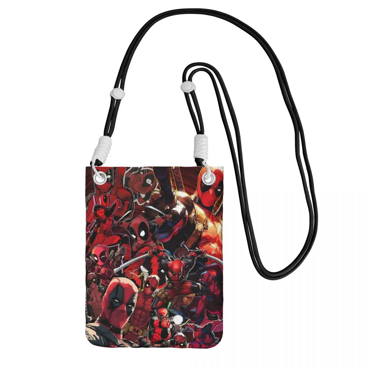 

Custom Casual Deadpool Mobile Phone Bag Women Men Superhuman Shoulder Crossbody Bag Amusement Park Detachable Shoulder Strap