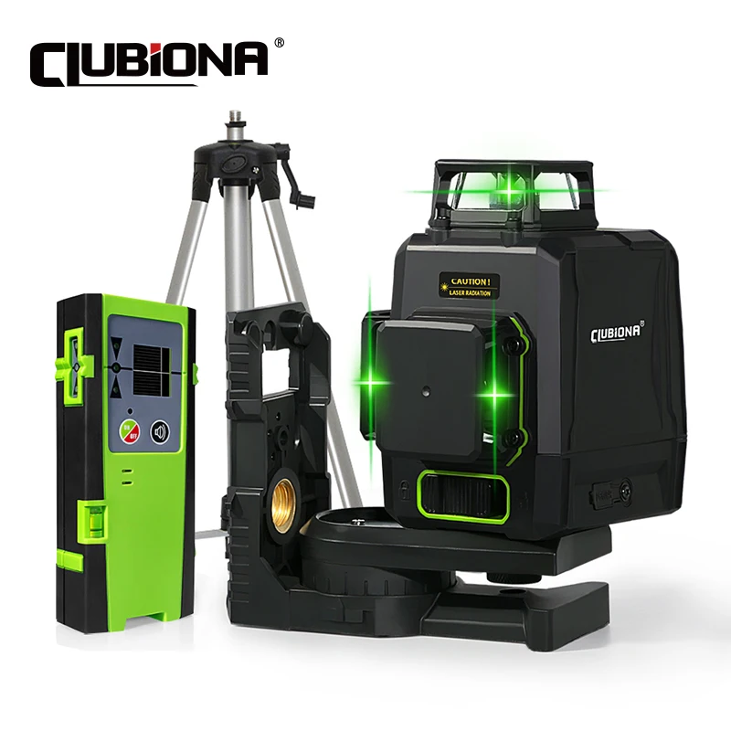 Clubiona CE Certificated 3D New ABS and PC Shell Shockproof Lines Laser Level with 5200mah BATTERY Work Separately Laser Lines