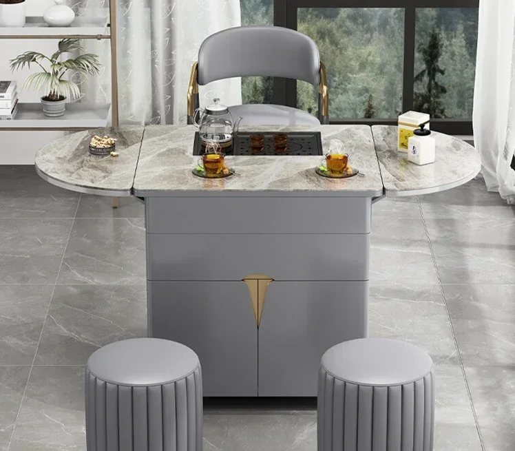 

Lifting Tea Table, Modern Tea Brewing Table, Boiling Kettle, Household Small Balcony, Small Tea Cart