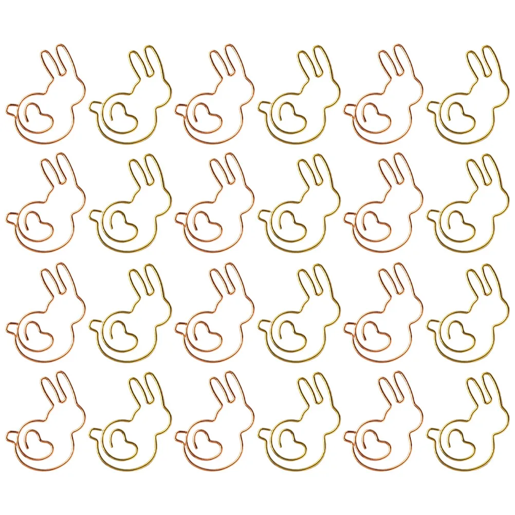 30Pcs Decorative Bunny Shape Paper Clips Adorable Rabbit Small Cute Office Supplies Practical Multi-Function Clips for Files