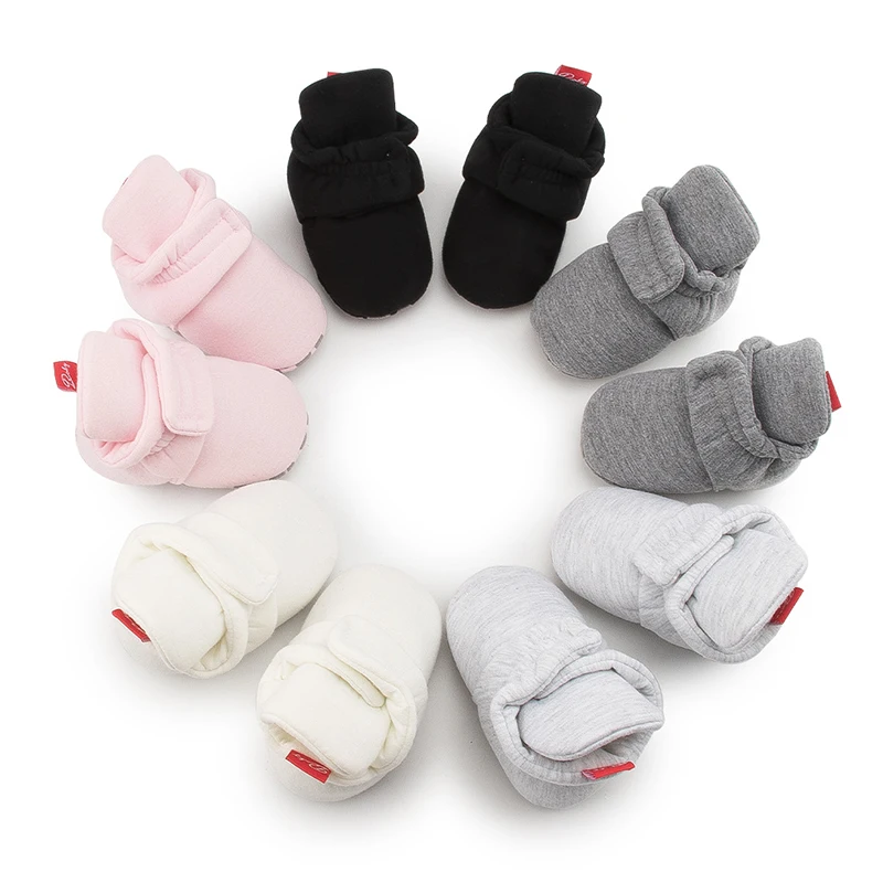 Baby Unisex Baby Booties Cotton Adjustable Warm Cozy Infant Baby Boys Girls Shoes Slipper Socks