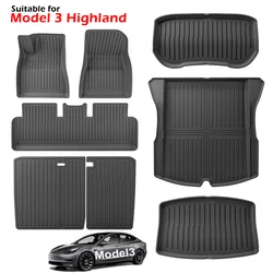 For 2024 2025 Tesla Model 3 Highland Floor Mats TPE All Weather Front Rear Cargo Liner Mat Waterproof Anti-Slip Mats Accessories