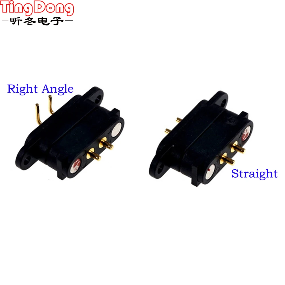 1Pair Spring Loaded Connector Pogo Pin 2 3 4 5 Pin 2.8MM 2.54MM Pitch PCB Vertical With Plug-in Panel Mount Single Row Strip