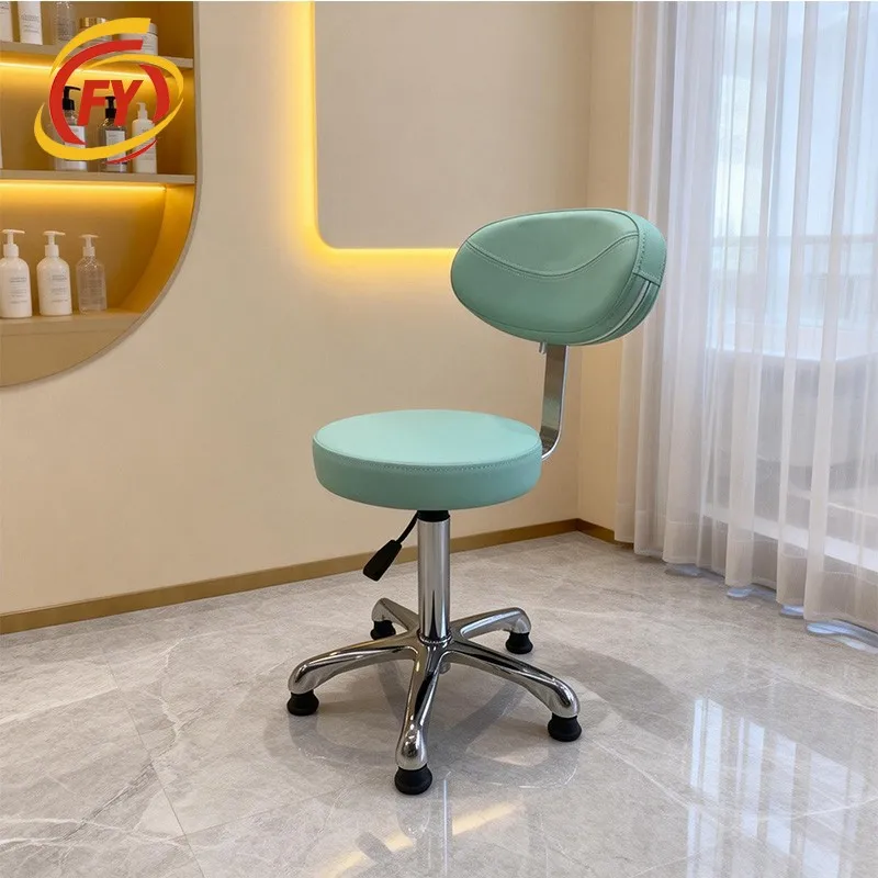 Rotating stool for beauty salons, lifting worker chair, caste r nail chair, barbershop round chair with backrest