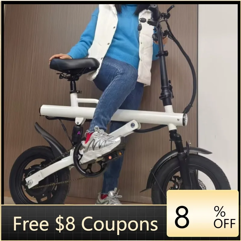 

STLF DZ WJW Advanced Xiaobai 14 Inch Mini 400W E-Bike Pedal Assist Folding Electric City Road Bike for Kids Adults 3 Shock Absor
