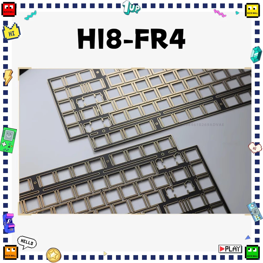 Leobog Hi8 Slotted Positioning Plate Customized Black Core Immersion Gold FR4 Positioning Plate Mechanical Keyboard  Accessories