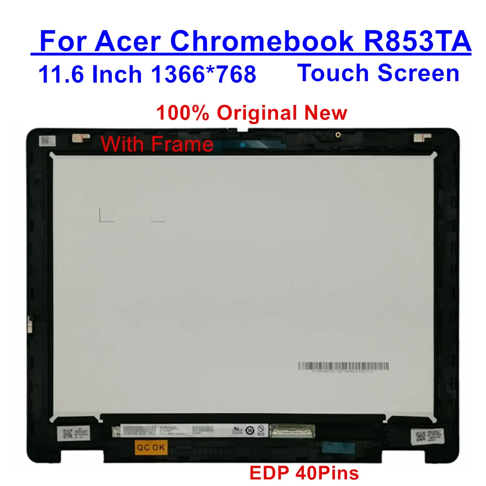 

Новинка 6M.A91N7.001 для Acer Chromebook R853TA 12,0 дюйма 1600*900, сенсорный ЖК-экран с рамкой в сборе